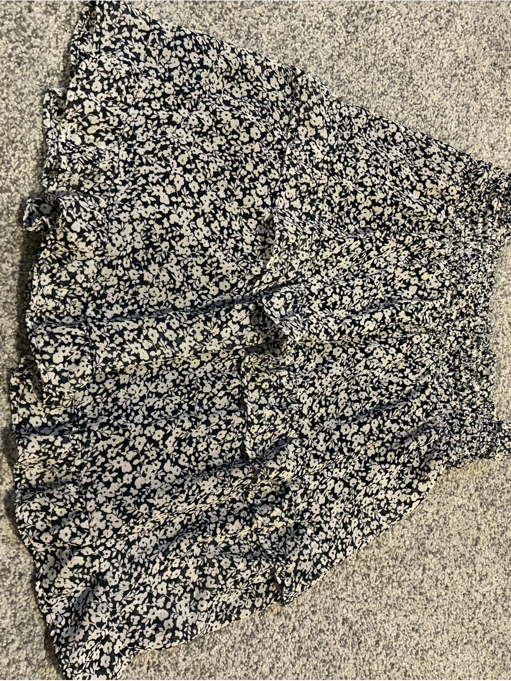 Sienna Sky Black and Cream Floral Mini Skirt
